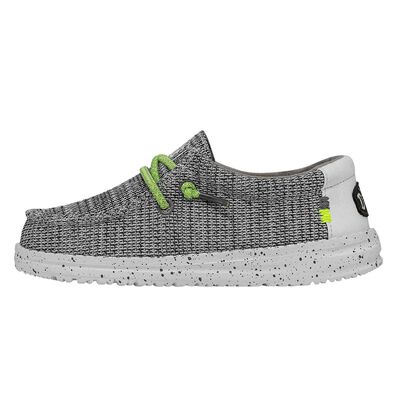 HeyDude Boys' Wally Youth Sox Stone White Shoes