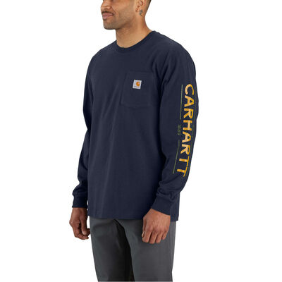 Carhartt Men's Loose Fit Heavyweight Long-Sleeve Pocket Dog Graphic T-Shirt