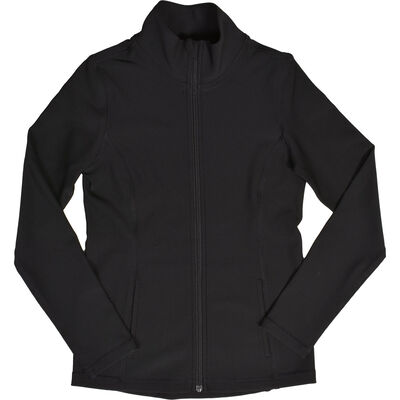 Yogalicious Girls' Full Zip Black Ribbed Yoga Jacket