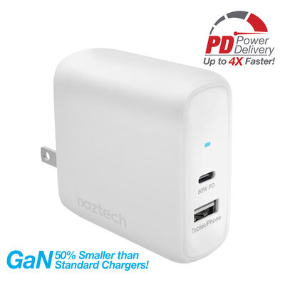 Naztech SpeedMax68 68W USB-C PD + USB  GaN Laptop Wall Charger