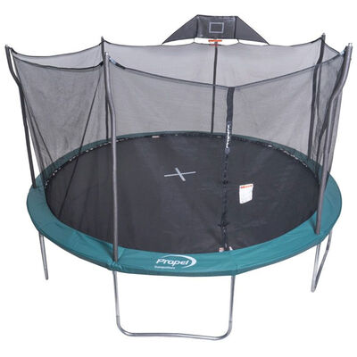 Propel 15 Foot Heavy Duty Trampoline With BasketBall System