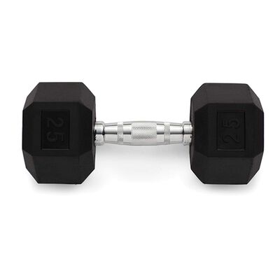 Weider 25lb Rubber Hex Dumbbell