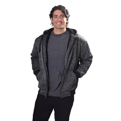 Big Ball Sports Men's Black Space Dye Sherpa Hoodie