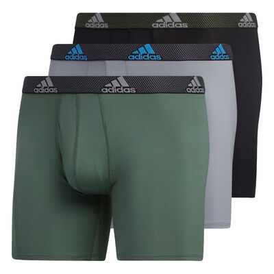 adidas 6 Inch Poly Performance 3 Pack Boxer Briefs