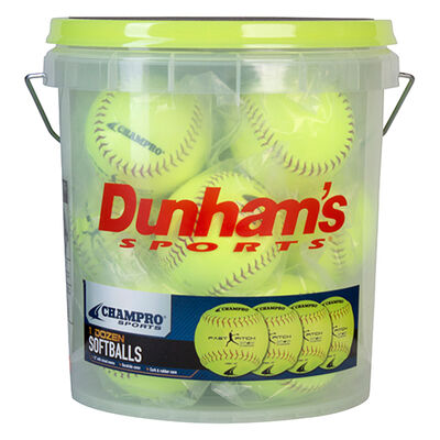 Champro 12pk Softballs with Coach's Bucket