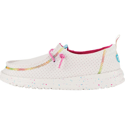 HeyDude Wendy Youth Perforated Neoprene White