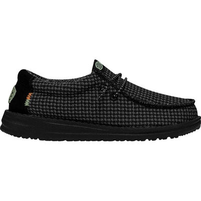 HeyDude Boys' Wally Youth Sport Mesh Black Shoes