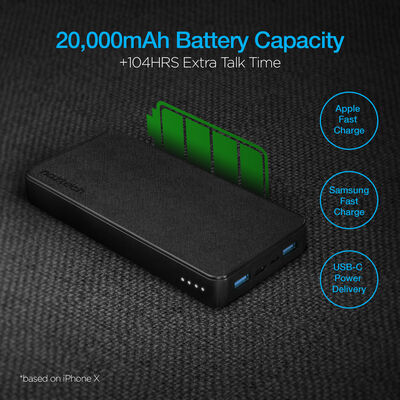 Naztech 20000mAh Power Delivery +QC  Fabric Power Bank