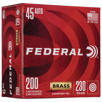 Federal Aluminum 45 ACP Auto Ammo 230 Grain FMJ 200 Rounds